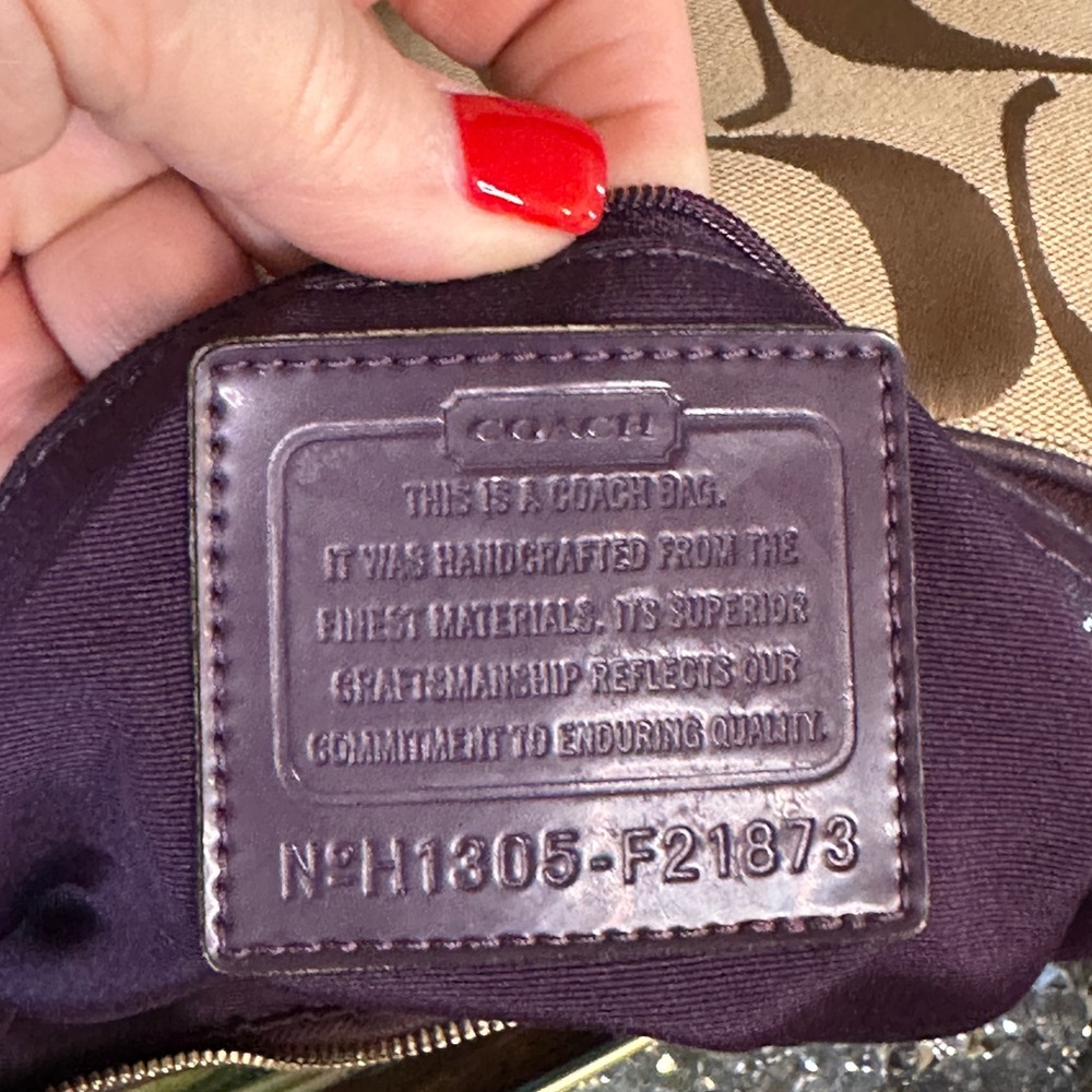 Coach Signature Stripe Convertible Hobo. - Picture 13 of 14